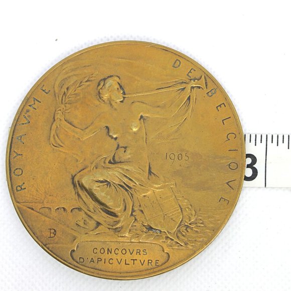 1905 Bronze Coin Token - Exposition Universelle Liege Belgium - Picture 5 of 6